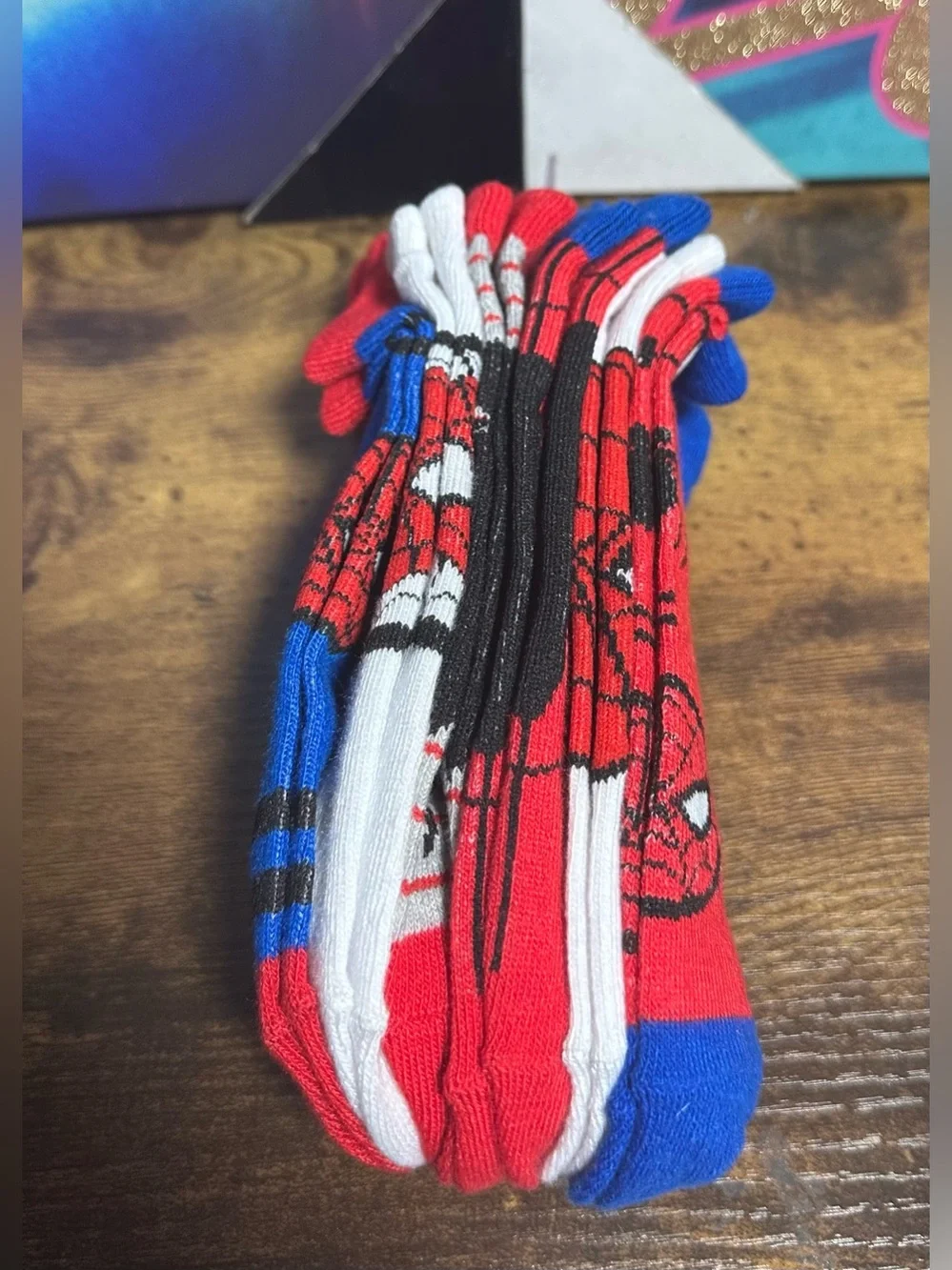 Marvel Spider-Man Multicolor 6 Pack No Show Ankle Socks Youth Boy M/L